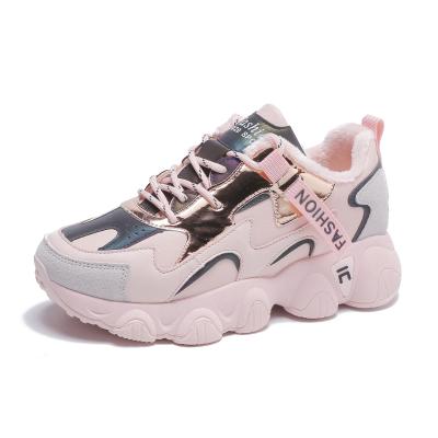 China Lightweight Women Wholesale Lightweight Fancy Plush Fashion Shoes Sports Walking Running Fashion Sports Shoes Thick Soles Increased FL7005 for sale