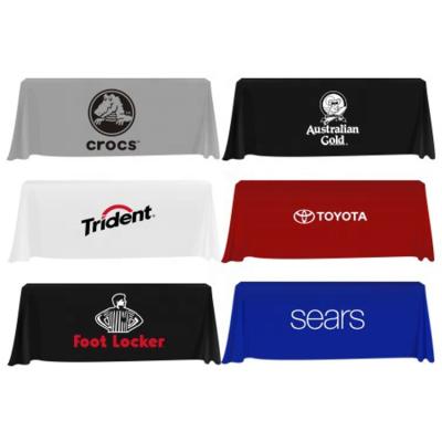 China Waterproof Advertising Printed Custom Logo Table Cover Event Tradeshow Stretch Tablecloth for sale