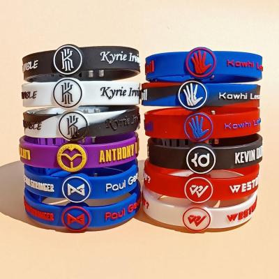 China Nickel Free Adjustable Wristband Logo Custom Sports Wristband Custom Silicone Fashion Silicone Wristband Basketball Sports Fitness Wristbands for sale