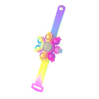 China Autism Cute Popping Pushing Noise Spinner Pushing Noise Spinner Sensory Spinner Bracelet for sale