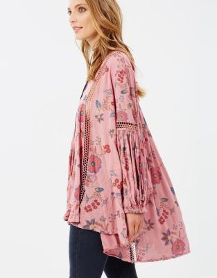 China Boho Style Women Floral Printed Blouse for sale