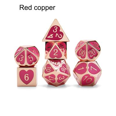 China Multicolor Dies Metal Chips Dice Set YTSFC008 Multifaceted Digital Love Board Game Custom Creative Colorful Decompression Dies for sale