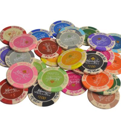 China New Arrival 14g 33mm Colored Clay Ceramic Casino Chips For Gambling Entertainment for sale