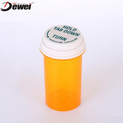 China Reversible Medicine Child Proof Cap Pill Bottle Screw On Narrow Thumb Tab Vials for sale