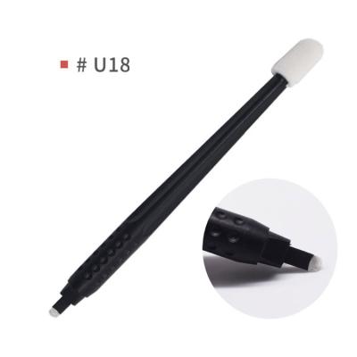 China Permanent Hot Wholesale OEM Blister Velvet Microblading Tools Black White Pen Disposable Eyebrow Microblading Tools for sale