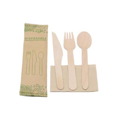 China Takeaway Disposable Portable Grade Knife Fork and Spoon Cutlery Box Bamboo Wooden Set for sale