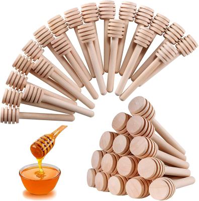 China Disposable Portable Wooden Honey Dipper Sticks for Honey Jar Dispense Drizzle Honey for sale