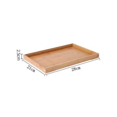 China Wholesale Custom Home Hotel Restaurant Eco Friendly Bamboo Wooden Serving Rectangular Floating Trays With Handle for sale