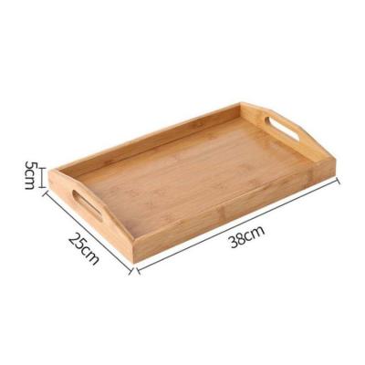 China Home Wholesale Hotel Restaurant Eco Friendly Bamboo Wood Round Acacia Rectangular Floating Serving Trays Set With Handle for sale