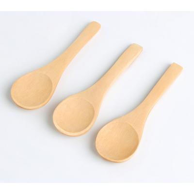 China Wholesale Disposable Mini Small Wood Spoon For Coffee Soup Tea Custom Cosmetic for sale