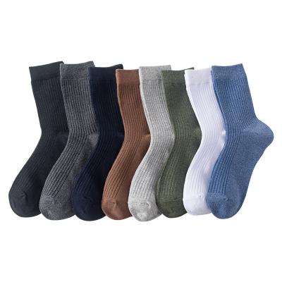 China The classic lauren sporty pulled stripe spot middle tube men's solid cotton men's vertical socks for male for sale