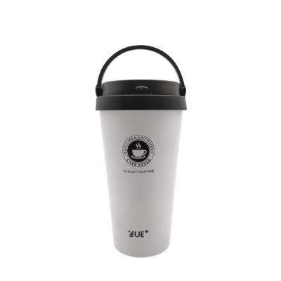 China New Design Double Wall Stainless Steel Coffee Cup Vacuum Coffee Thermos Insulated Travel Water Tumbler With Top Handle Lid en venta