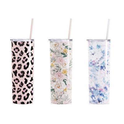 China Customized design sublimation double wall Stainless steel vacuum insulated slim tumbler straight water cup for sale