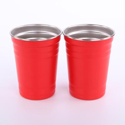 China Factory in stock Food grade Stackable Single wall 304 stainless steel game match water cup for sale