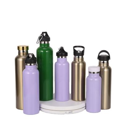 China In Stock Food Grade Double Wall Vacuum Insulation 304 Stainless Steel Sport Water Bottle with all kinds of lids for sale