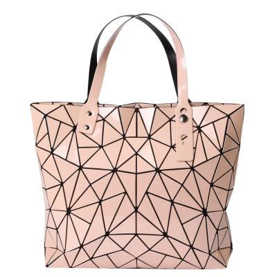 China Designer handbag made china pu women casaul bag tote handbag geometric luxury handbags for women for sale