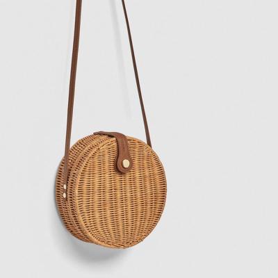 China high quality & Durable 2021 Summer Rattan Weave Summer Bag Round Shape Beach Bag for sale