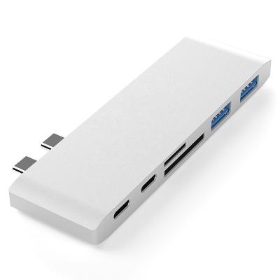 China New Type Adarpte DOT 6-in-1 USB C Hub with MicroTF/SD Card Reader for Macbook ES-TC14 for sale