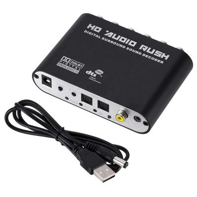 China Audio Speed ​​Digital Decoder Sound Coaxial SPDIF / Optical DTS Converter To 5.1CH Analog Audio For DVD PC ES-T251 for sale