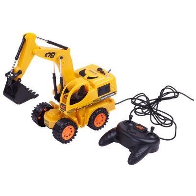 China Good Quality 5CH Wire Control Wheel Forward Simulated Electric Excavator Toy for sale