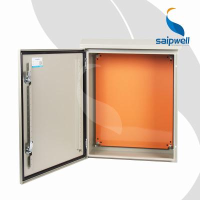 China China Supplier Saip IP65 Outdoor Waterproof Metal Electronic Equipment Steel Box With Roof And Middle Door for sale