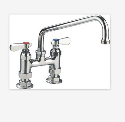 China Industrial Double Holes Swing Spout Faucets For Hotel Commercial Faucets Application Kitchen Faucet Brass Type for sale