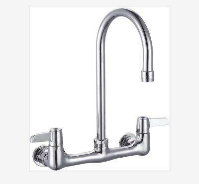 China ECO Stainless Steel Kitchen Gooseneck Sink Water Faucet Industrial Brass Faucet For Kitchen For North America Europe for sale