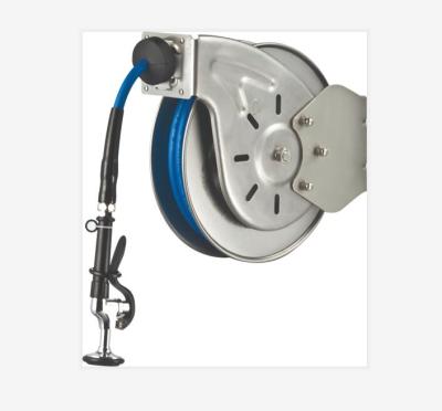 China Industrial Auto Retractable Stainless Steel Hose Open Reel 3/8