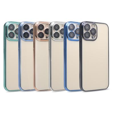 China Luxury Shockproof TPU Cover For Iphone 14 Pro Max Transparent Soft Silicon Plated Phone Case for sale