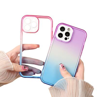 China Tpu Phone Shockproof Rubber Bumper Cover For Iphone 14 Pro Max Gradient Anti Shock Phone Case for sale