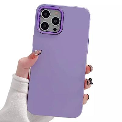 China Stylish Shockproof Plated Camera Phone Case For Iphone 13 Pro Max Plating Lens Frame Silicon Phone Case for sale