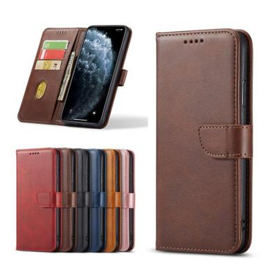 China PU Leather Business Cell Phone Shockproof Magnetic Case For Samsung S21 Fe Card Bag Wallet Flip Phone Cover for sale