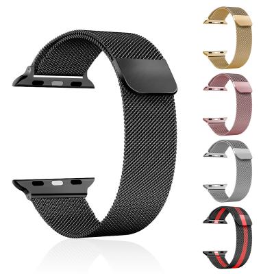 China Stainless Steel Watch Band Magnetic Watch Band For Series 7 Se 6 5 4 3 Stainless Steel Milanese Metal For Apple Watch Strap 22mm for sale