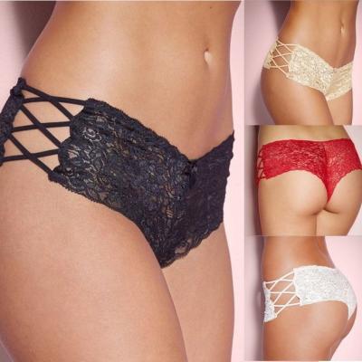 China Cheapest Large Size Lace Lingerie Panties Women's Underwear Elastic Lingerie Hot Colorful Transparent Mesh Women's Elastic Lingerie for sale