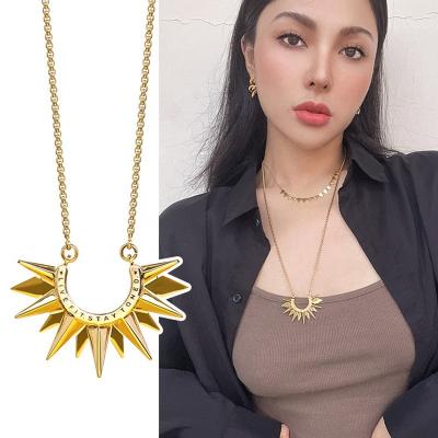 China Fine vintage necklace star sun kolye fashion ins pearl necklace fashionable pendant high quality jewelry delicate women chain for sale