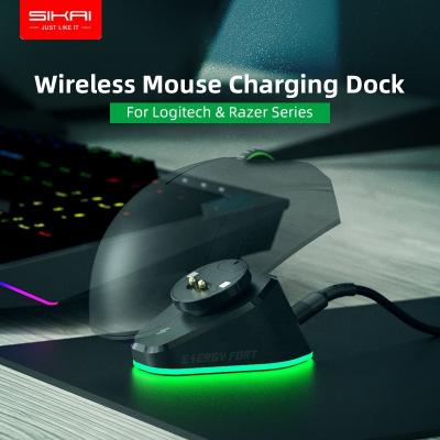 China Wireless Charger Mouse for Razer for Logitech RGB Mouse Dock Magnetic Mouse Charging Dock for Razer Naga Viper Pro for Logitech Hero G502 G703 G903 for Logitech GPW G pro X for sale