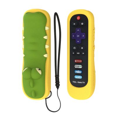 China Creative Cute Silicone Cover SIKAICASE Patent Crocodile Cartoon Silicone Lovely Eco-friendly Cover For ROKU Remote Control Silicone Cover TV for sale