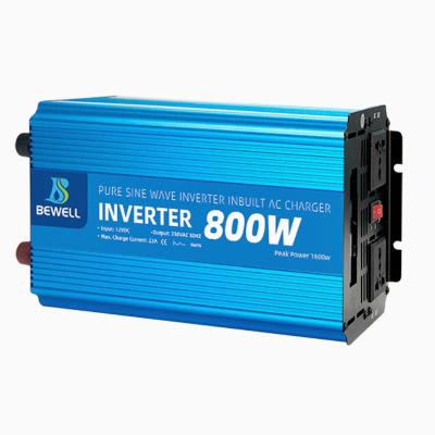 China Material Shell Smart 12v To 220v Pure Sine Power Inverter 800Watt With Charger for sale