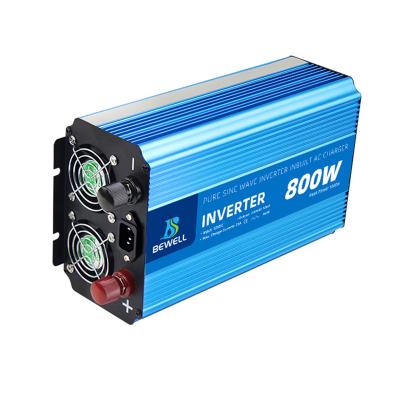 China Shell Material DC12V 24V AC220V 120V 800W Pure Sine Wave Inverter with Built-in Battery Charger for sale