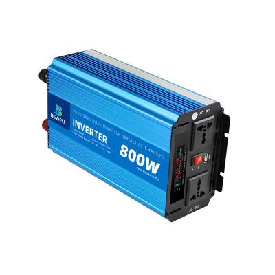 China Bewell Material 12v 24v 220v 800 Watt Pure Sine Power Inverter Shell UPS with Battery Charger for sale