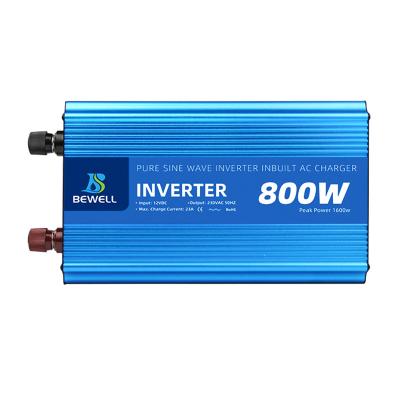 China Shell Material Competitive Price Pure Sine Wave Solar Power Inverter 800w with LCD Display and Charger for sale