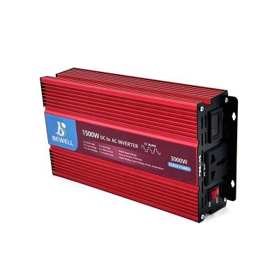 China Material Bewell 24v 110v 50hz 60hz 1500w Shell DC 1500 Watt AC Inversor Modified Sine Wave Inverter for sale