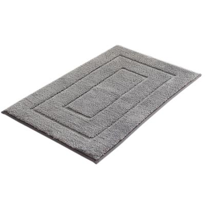 China Washable soft non slip bathroom mats factory wholesale absorbent microfiber grey bath mat for sale