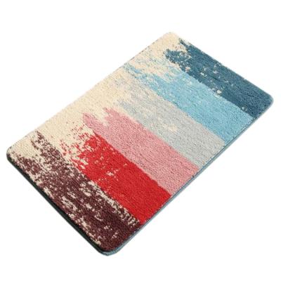 China Washable Wholesale Soild Shaggy Antislip Basics Banded Microfiber Bath Mat For Bathroom Non Slip for sale