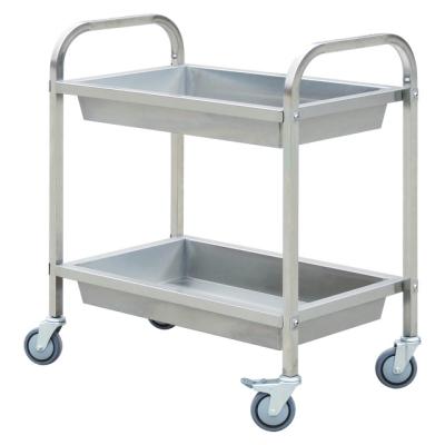 China Factory price stainless steel manufacturing 2 - tier stainless steel kitchen cart /stainless steel serving cart Cartey BN-T25 for sale