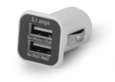 China Black / White Smart Micro USB Cable Car Charger 15.5W High Conversion Efficient for sale