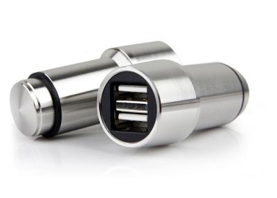 China 4.8A Multi Port Double USB Car Charger Adapter Alloy Material With Safety Hammer for sale