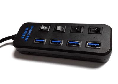 China 5 Gbps Black Laptop Usb Hub , Multi Port USB 3.0 Hub Buit In LED Indicator for sale