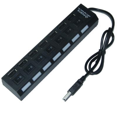 China 7 Super Speed USB 2.0 Laptop Usb Hub 7 Port , On / off portable usb hub for sale