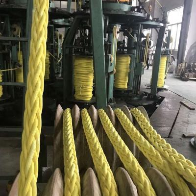 China HMWPE High Strong 60mm 8 Strand HMWPE Braided Mooring Rope for sale